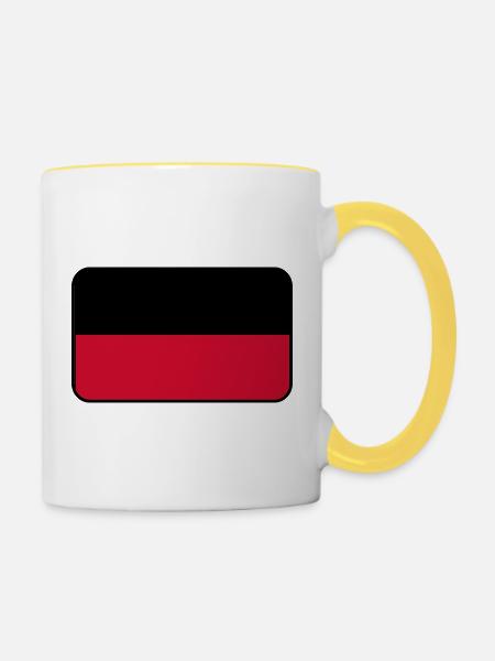 Nijmeger Flaggenemblem - Tasse zweifarbig - Weiß/Gelb