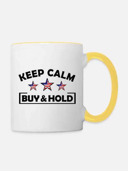 Drei Sternenflaggen im US-Flaggenstil - Tasse zweifarbig - Weiß/Gelb