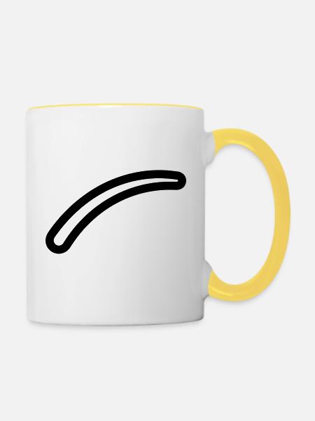 Bumerang - Tasse zweifarbig - Weiß/Gelb