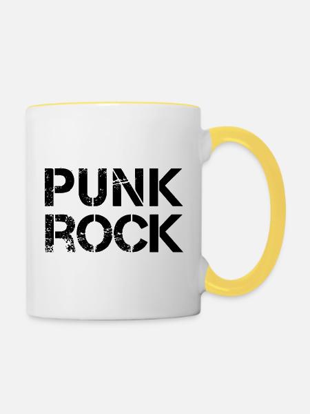 Punkrock-Logo - Tasse zweifarbig - Weiß/Gelb
