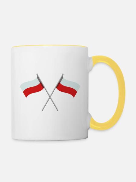 Polnische Flagge - Tasse zweifarbig - Weiß/Gelb