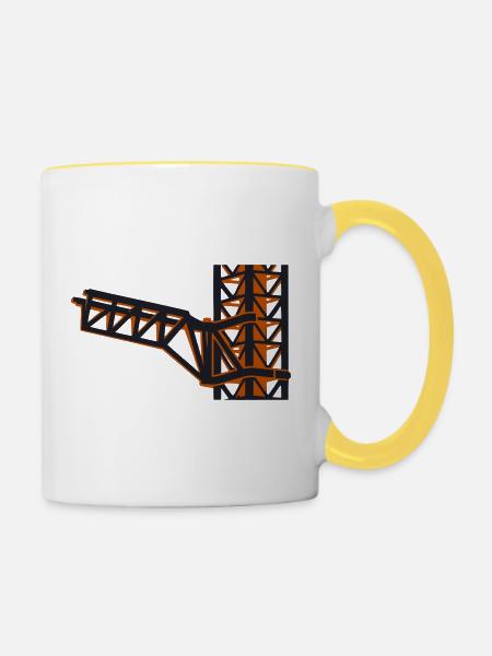 Raketenturm Startrampe Icon - Tasse zweifarbig - Weiß/Gelb