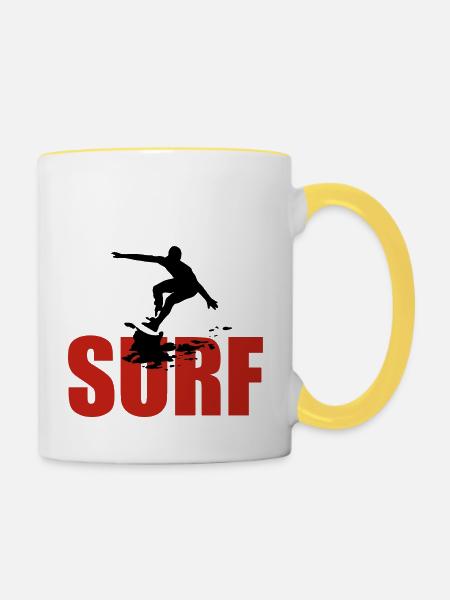 rausschmiss - Tasse zweifarbig - Weiß/Gelb