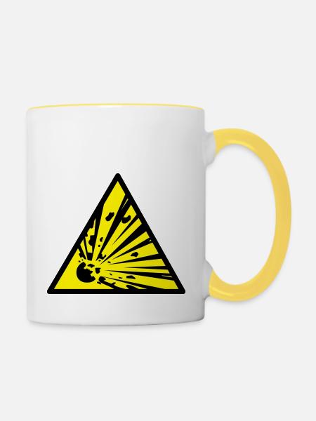 explosiv - Tasse zweifarbig - Weiß/Gelb