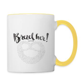 Brezel Her! Dotties - Tasse zweifarbig - Weiß/Gelb - Rechts