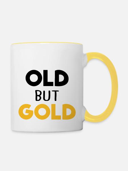 old but gold - Tasse zweifarbig - Weiß/Gelb
