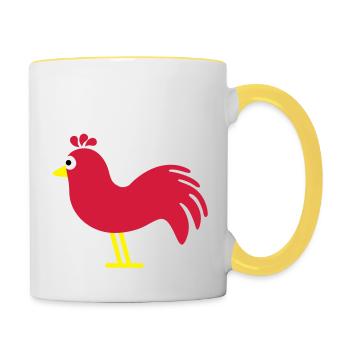 hahn - Tasse zweifarbig - Weiß/Gelb - Rechts