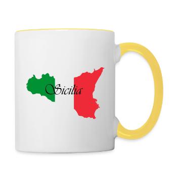 Sicily Sicilia wrote classic colors - Contrasting Mug - white/yellow - Right