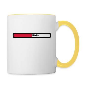 50% Loading - Tasse zweifarbig - Weiß/Gelb - Rechts