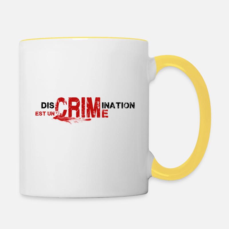 discrimination - Mug contrasté - blanc/jaune
