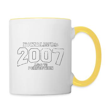 established 2007 - aged to perfection (uk) - Contrasting Mug - white/yellow - Right