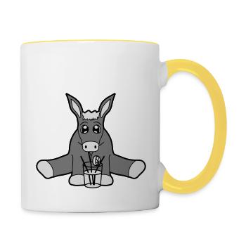 trinken cocktail drink durst urlaub alkohol lecker - Tasse zweifarbig - Weiß/Gelb - Rechts