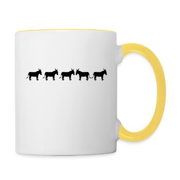different bees horse pony small packelsel - Contrasting Mug - white/yellow - Right