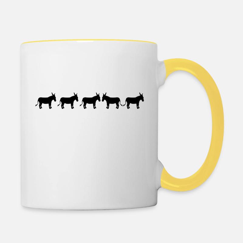 anders be different esel pferd pony klein packesel - Tasse zweifarbig - Weiß/Gelb