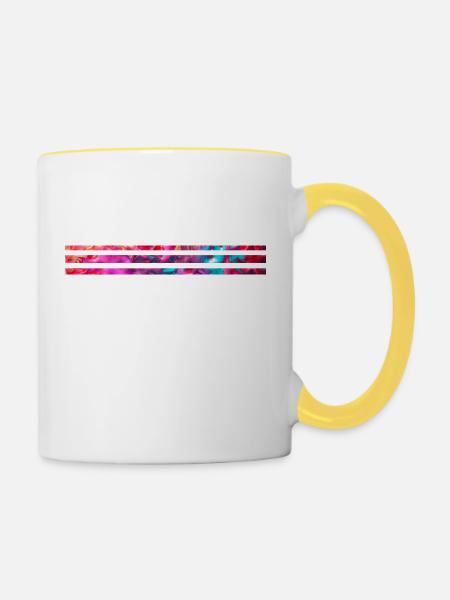 Streifen - Tasse zweifarbig - Weiß/Gelb