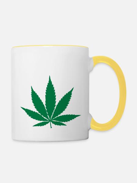Hanf - Tasse zweifarbig - Weiß/Gelb