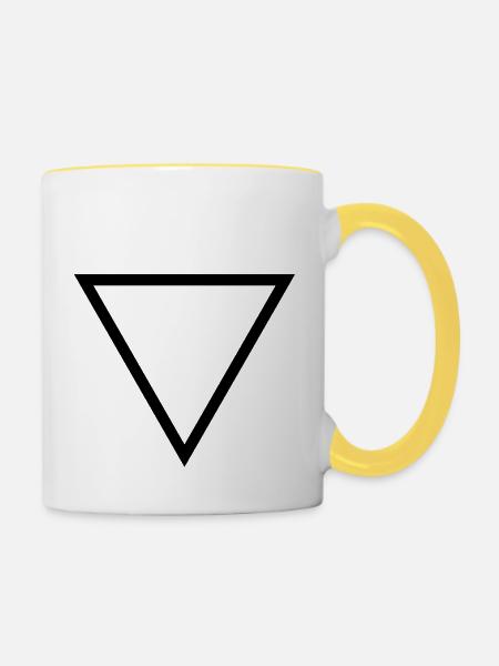 Dreieck - Tasse zweifarbig - Weiß/Gelb