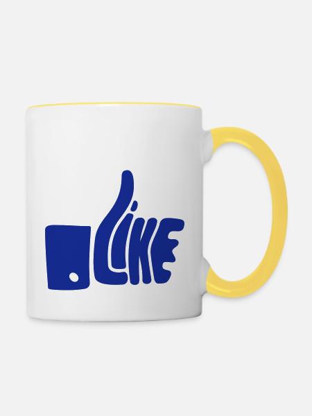 Like - Tasse zweifarbig - Weiß/Gelb