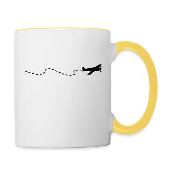 Flugzeug / flying plain (1c) - Contrasting Mug - white/yellow - Right