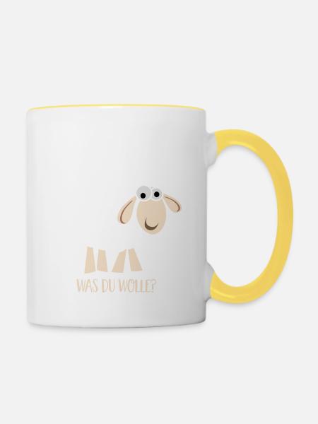 Was Du wolle - Tasse zweifarbig - Weiß/Gelb