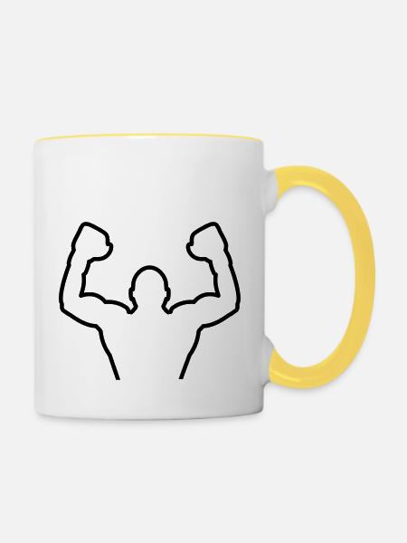 boxer_f1 - Tasse zweifarbig - Weiß/Gelb