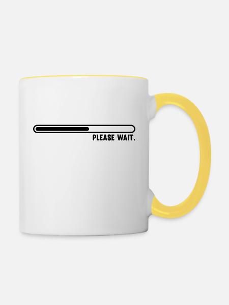 _loading_f1 - Tasse zweifarbig - Weiß/Gelb