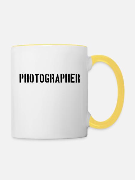 Army Photographer - Tasse zweifarbig - Weiß/Gelb