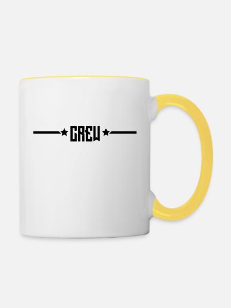 crew line - Tasse zweifarbig - Weiß/Gelb