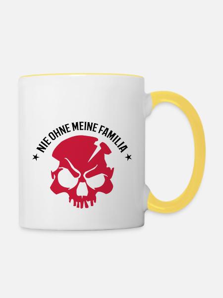 familia totenkopf - Tasse zweifarbig - Weiß/Gelb