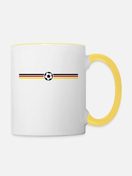 fussball streifen deutschland - Tasse zweifarbig - Weiß/Gelb