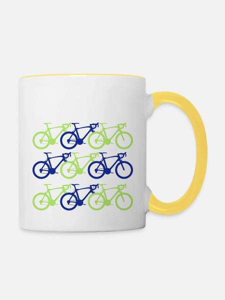 radsport - Tasse zweifarbig - Weiß/Gelb