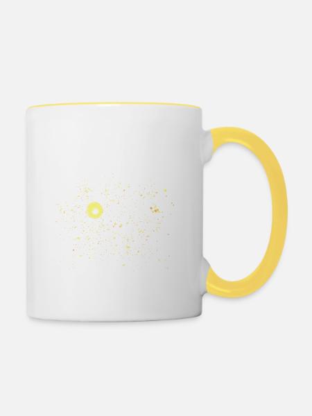 Sternenhimmel - Tasse zweifarbig - Weiß/Gelb