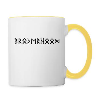 Brotherhood - Rune writing - Contrasting Mug - white/yellow - Right