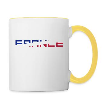 Flag France France Colors Blue White Red FR - Contrasting Mug - white/yellow - Right