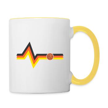 Basketball Deutschland - Tasse zweifarbig - Weiß/Gelb - Rechts
