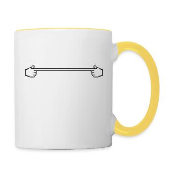 Stroke Hand Pointer - Contrasting Mug - white/yellow - Right