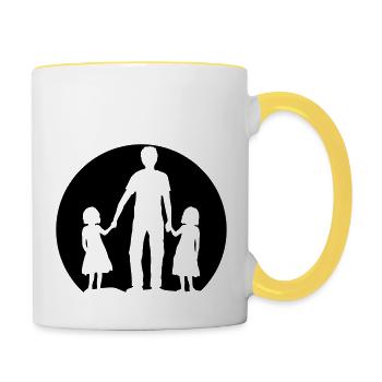Logo father daughters - Contrasting Mug - white/yellow - Right