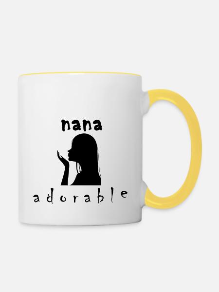 entzückendes Baby - Tasse zweifarbig - Weiß/Gelb