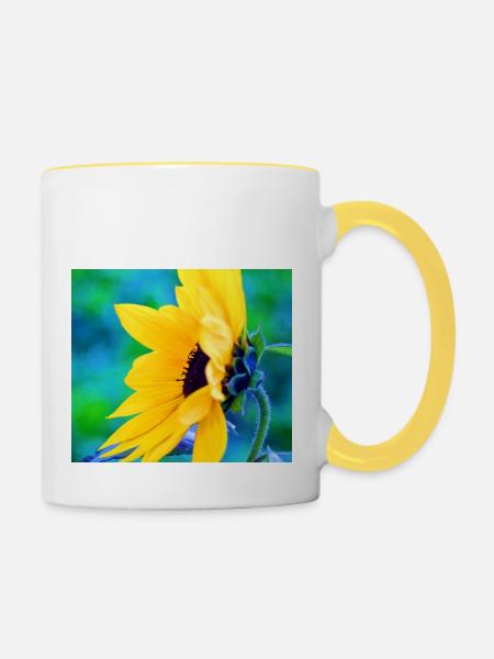 Sunflower - Tasse zweifarbig - Weiß/Gelb