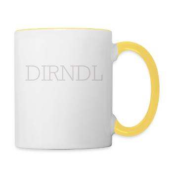 Dirndl - Tasse zweifarbig - Weiß/Gelb - Rechts