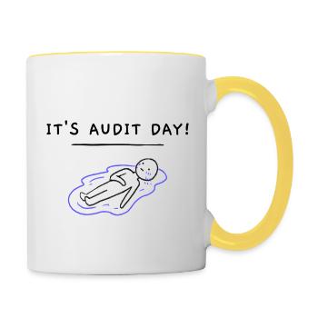 It es audit day - Tasse zweifarbig - Weiß/Gelb - Rechts
