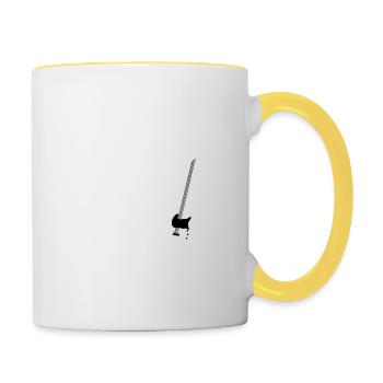 caire bass guitare - Mug contrasté - blanc/jaune - Droite