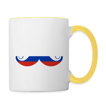 Russischer PApa Russe Russen Vater Vatertag Russla - Tasse zweifarbig - Weiß/Gelb - Rechts