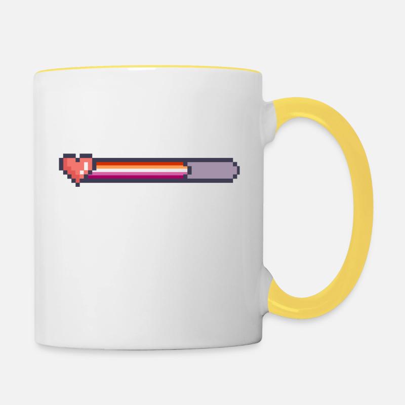 Lesbian ladebale - Mug contrasté - blanc/jaune