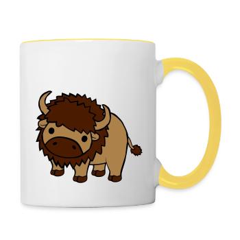 Sweet large bison - Contrasting Mug - white/yellow - Right