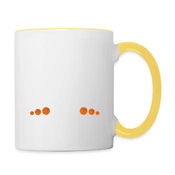 Je peux pas j ai basket - Mug contrasté - blanc/jaune - Droite