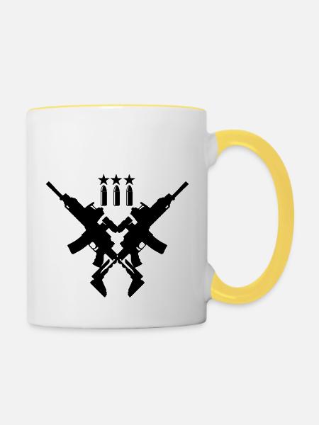 US Army - Bundeswehr - Tasse zweifarbig - Weiß/Gelb