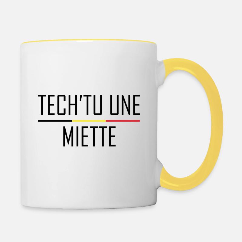 Tech'tu Une Miette - Mug contrasté - blanc/jaune