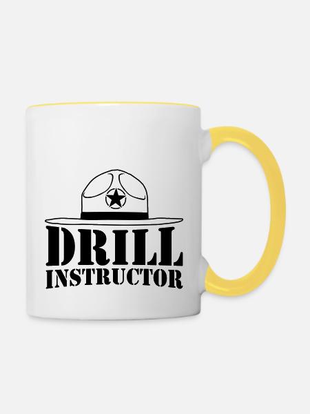 Sheriff Drill Instructor - Tasse zweifarbig - Weiß/Gelb