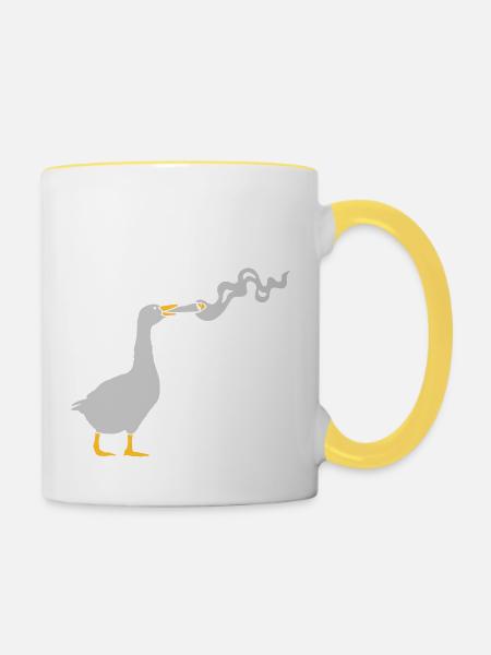Joint Kiffer Gans - Tasse zweifarbig - Weiß/Gelb